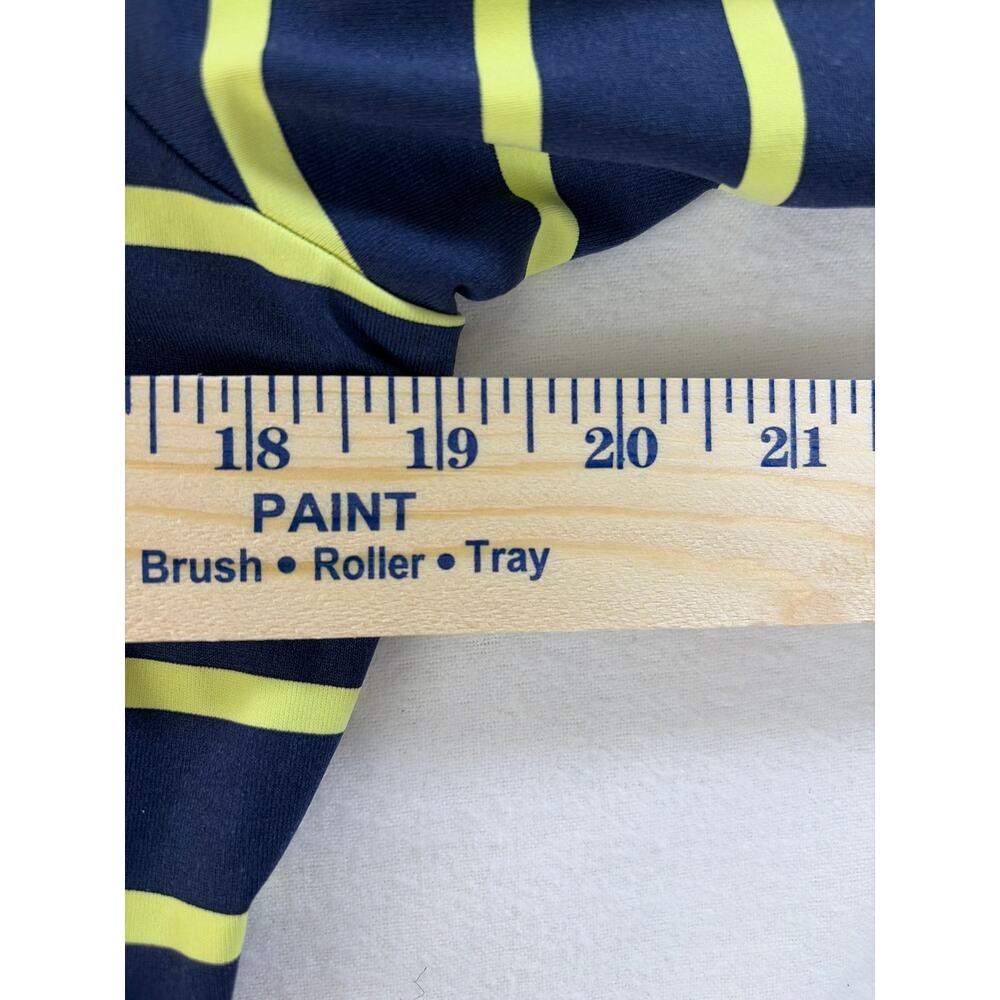 J McLaughlin Dress Large Catalina Cloth Lynn Henley Blue Yellow Stripe Stretch - Picture 8 of 8